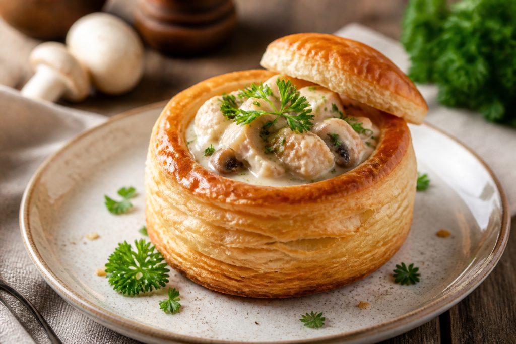 Vol au vent cremeux aux champignons