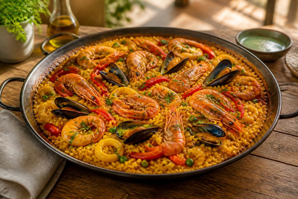 Paella marisco un delice colore