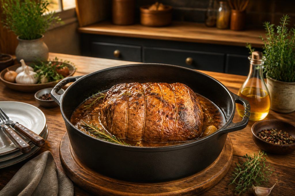 Roti de veau fondant dans sa cocotte