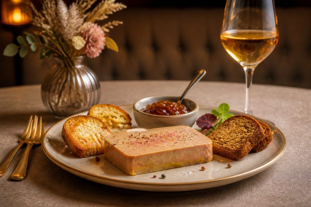 Terrine de foie gras et vin blanc