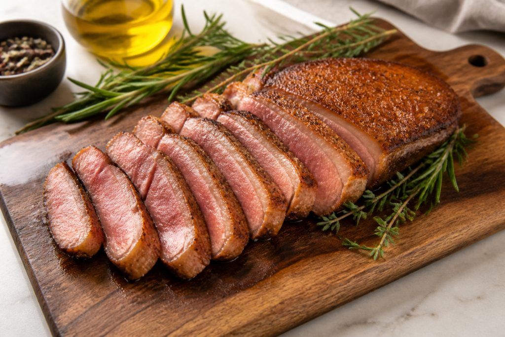 Magret de canard rose et croustillant