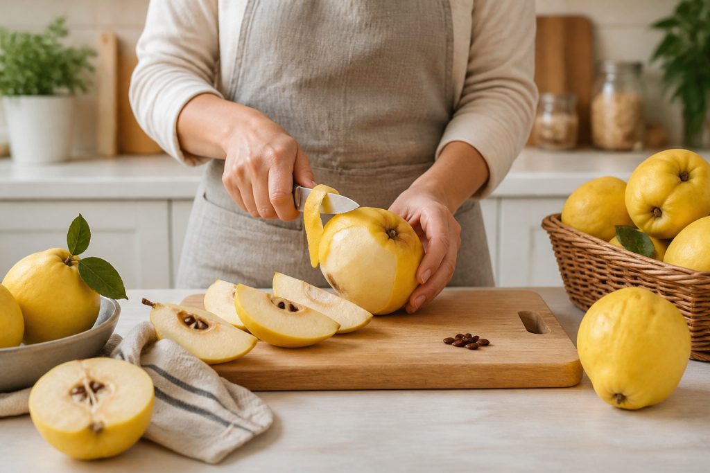 Preparation de coings frais