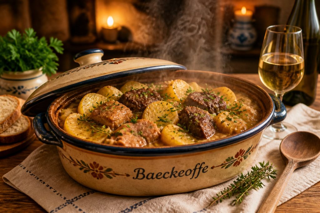 Le baeckeoffe un delice alsacien fumant